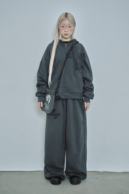 Cross patch jogger pants (Charcoal)