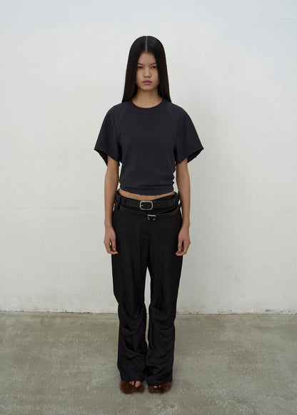 WASHED RAGLAN T-SHIRT (DARK GREY)