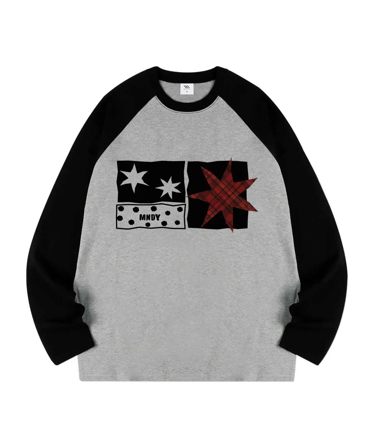 Mndy Check Star Raglan Long Sleeve
