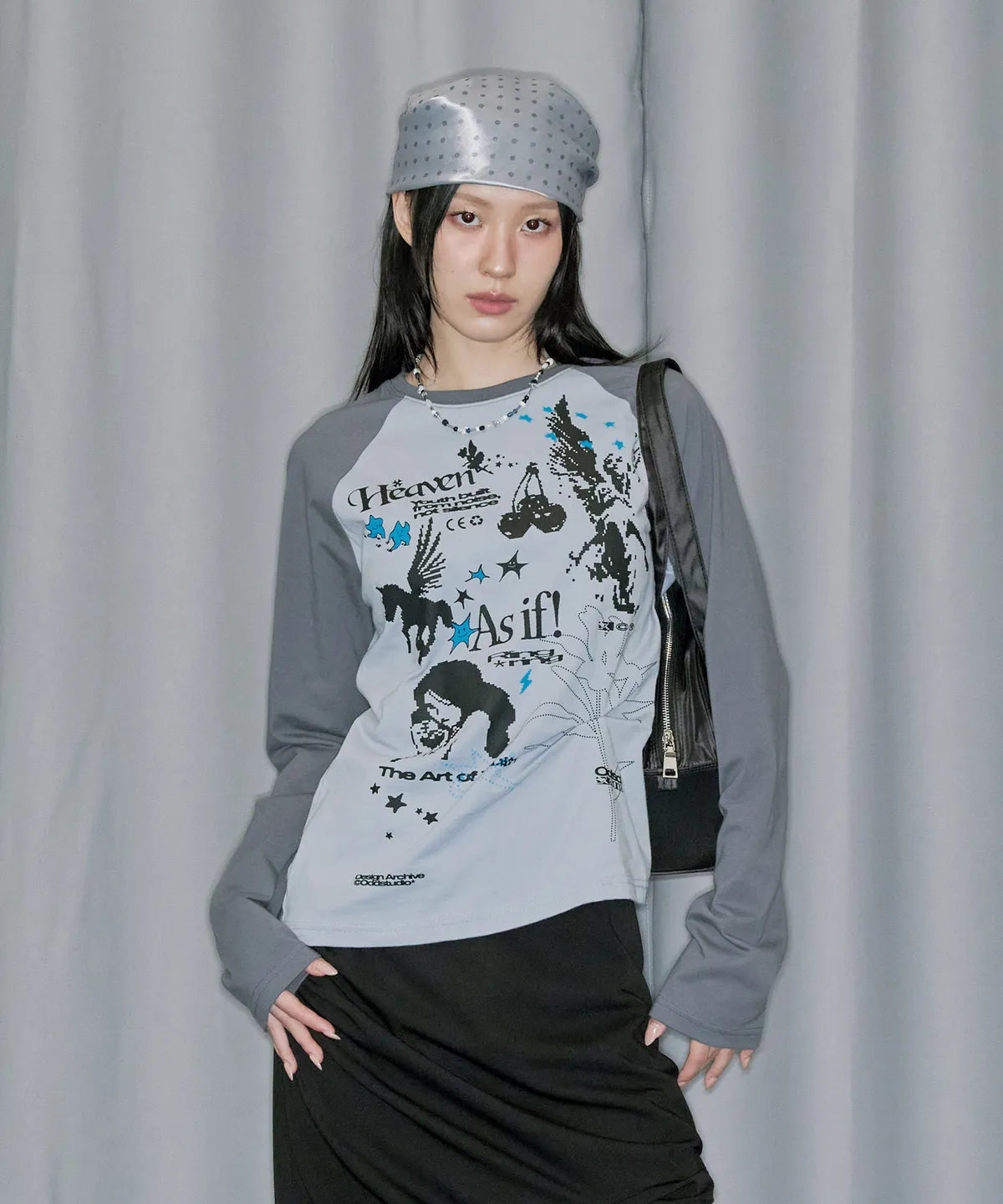 Kitsch Stamp Pintuck Raglan Long Sleeve / 2 color