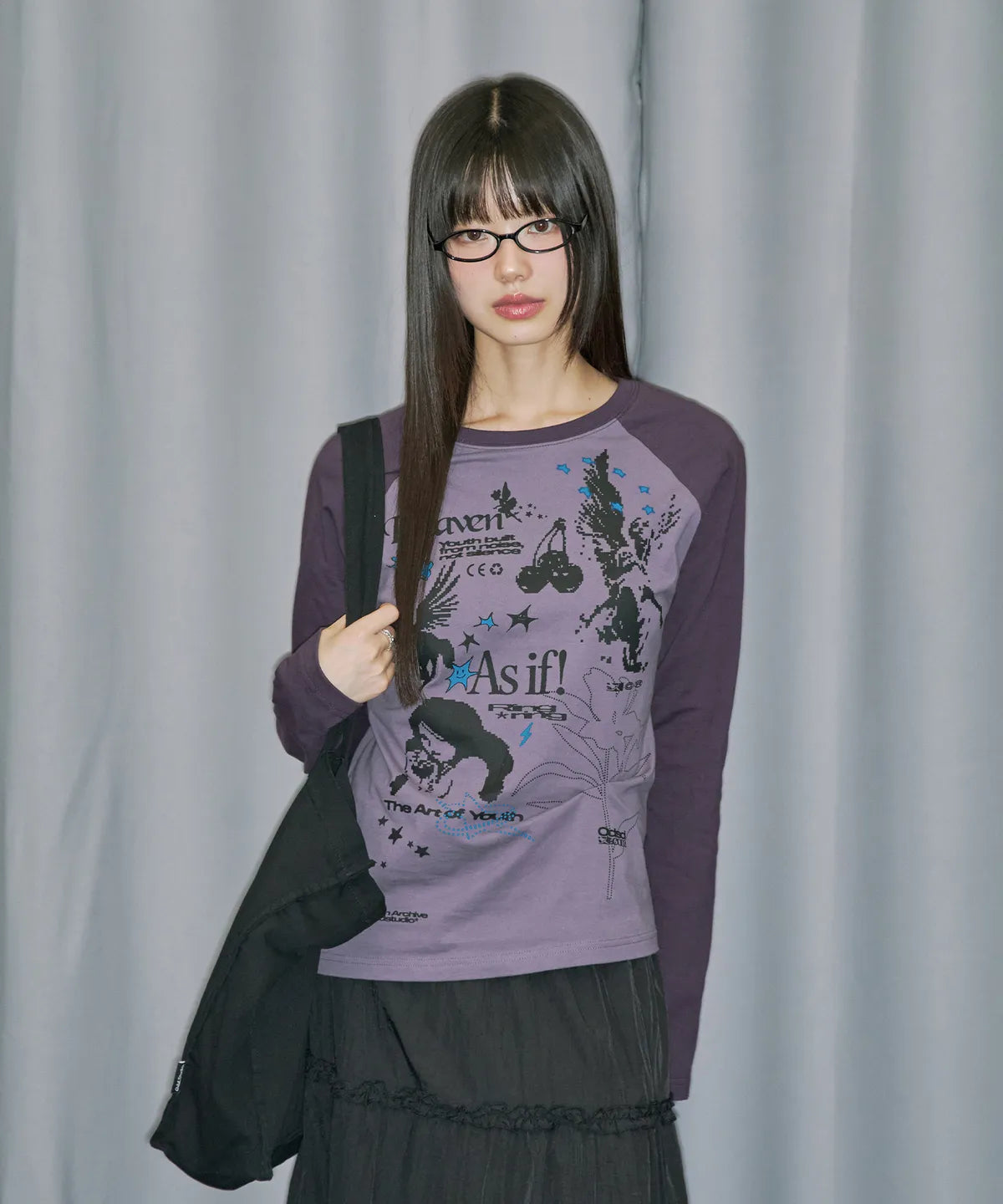 Kitsch Stamp Pintuck Raglan Long Sleeve / 2 color