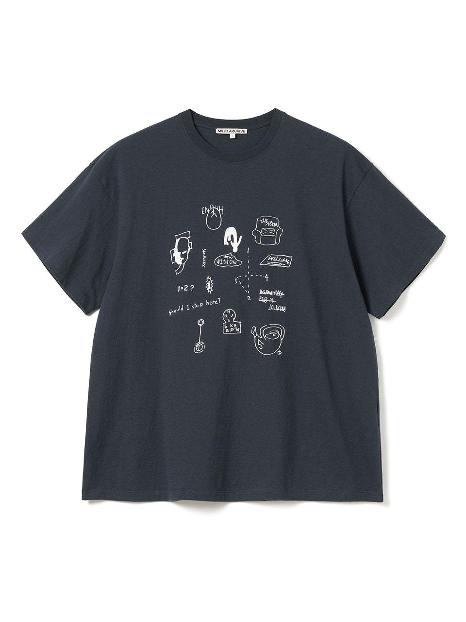 New Vision Doodle Graphic T-Shirts [Navy]