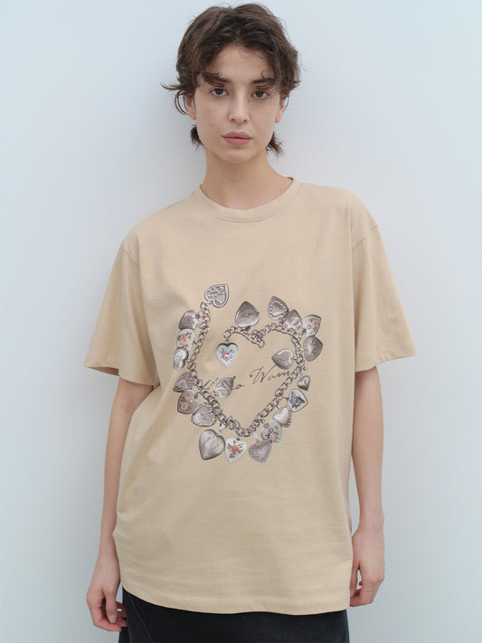 Vintage Pendant T-Shirts [Beige]