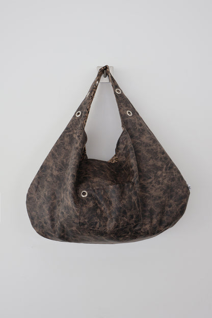 Eyelet Leather Bag / Brown