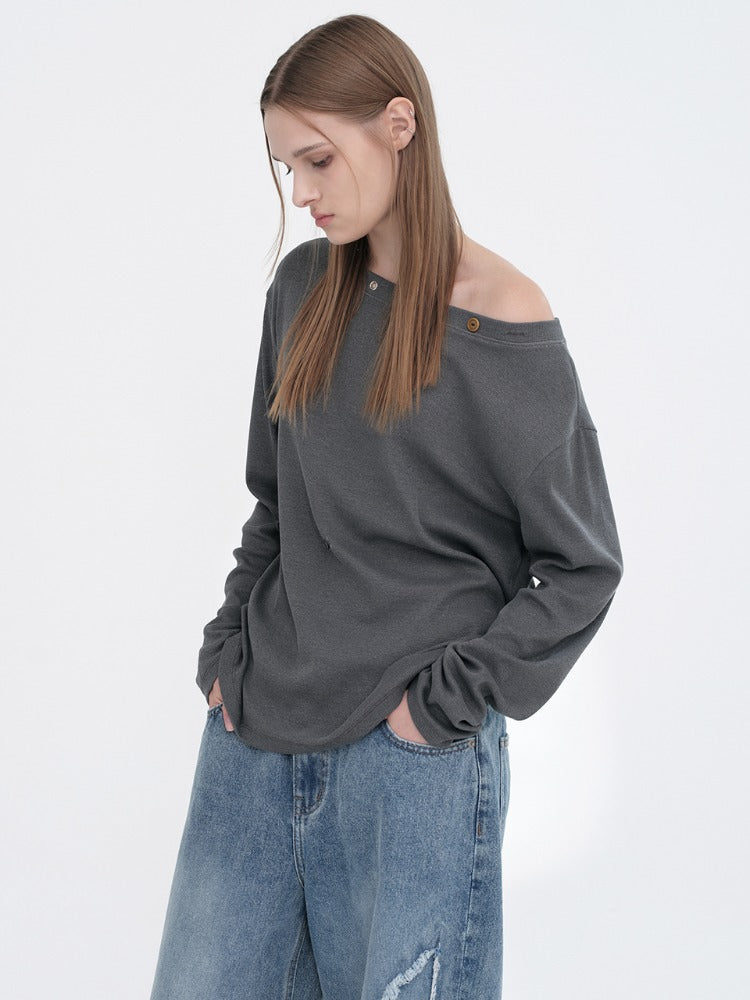 Button Mix T-Shirts [Charcoal]