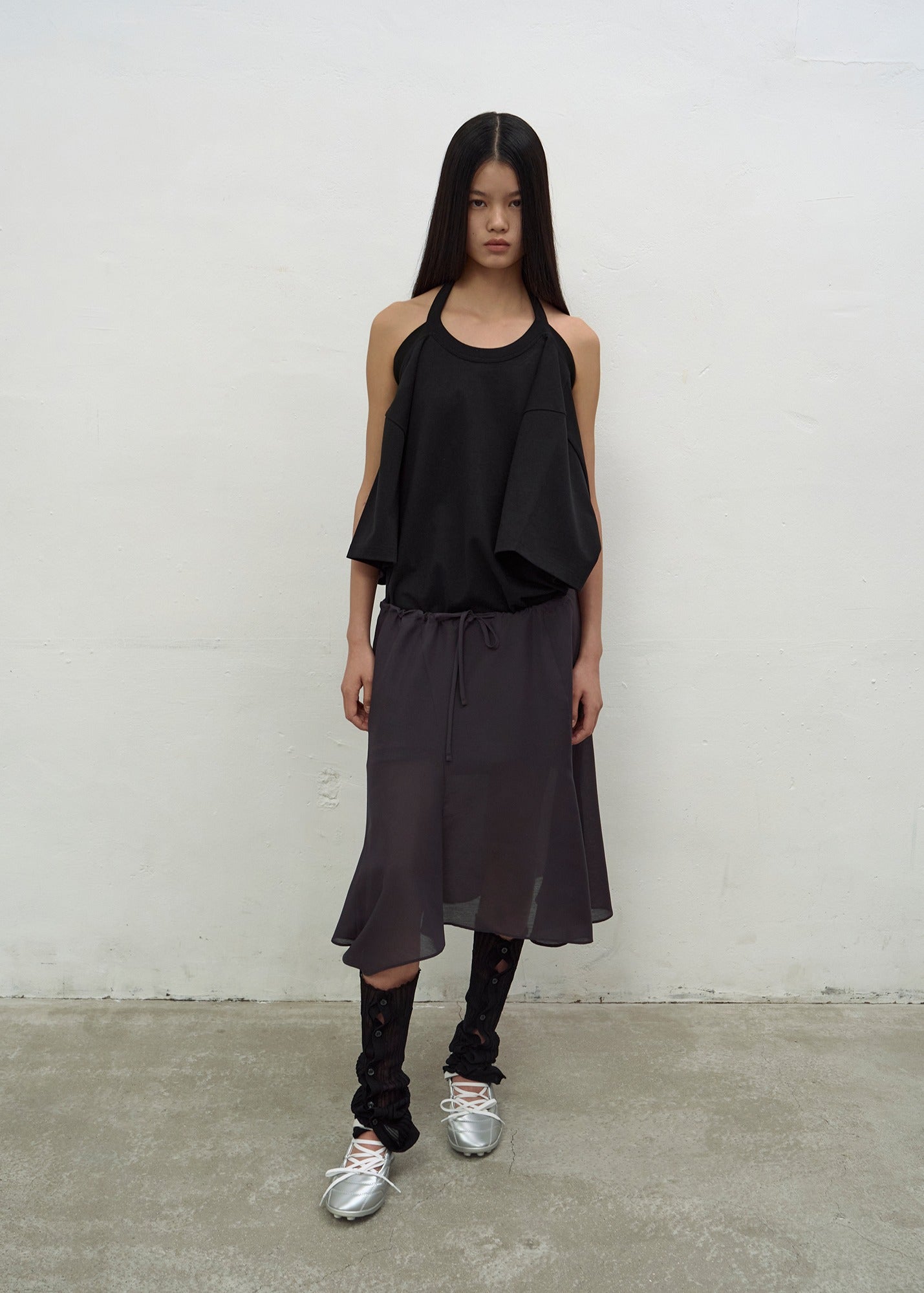 FLARE LAYERED SKIRT (DARK GRAY) 