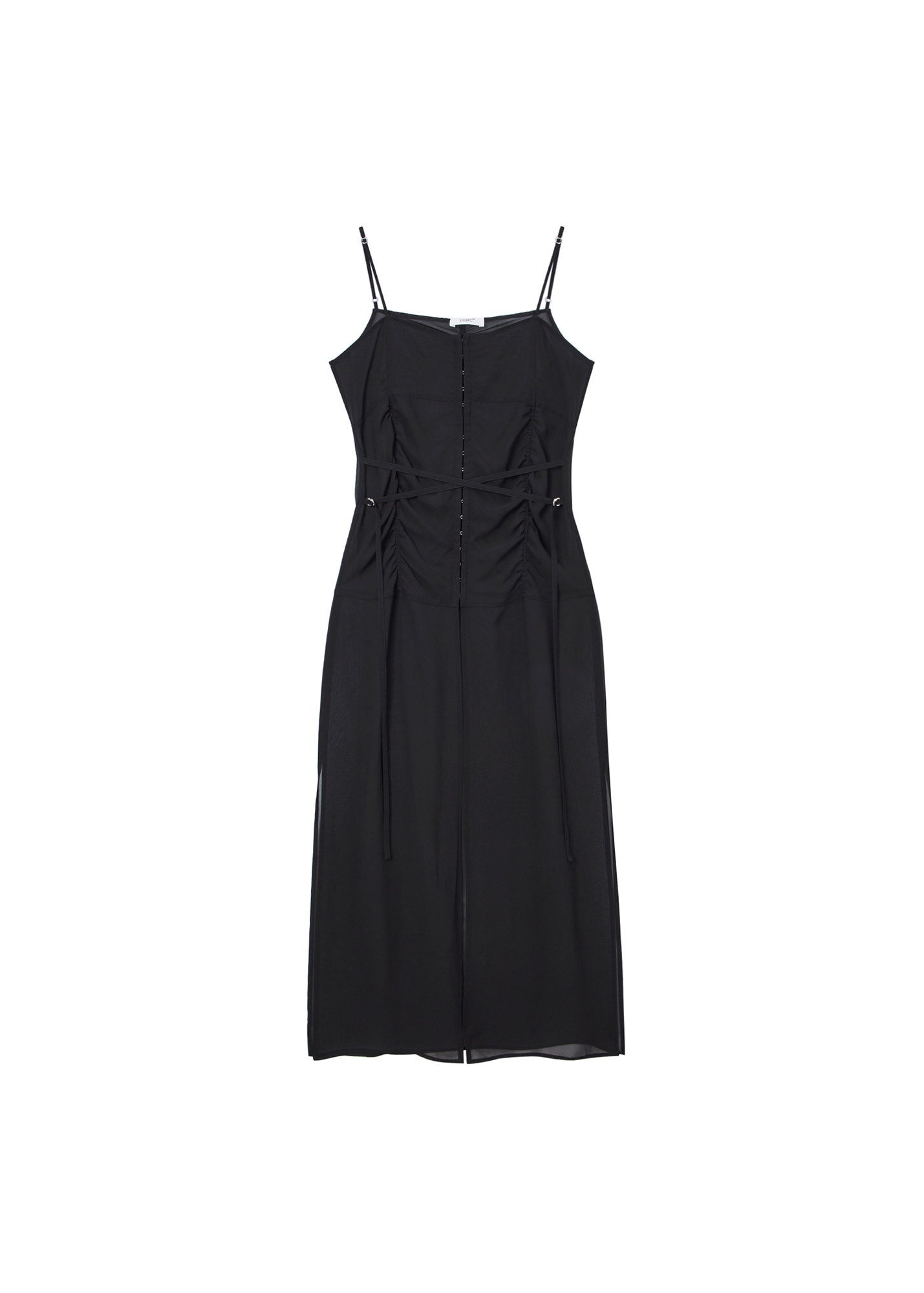 HOOK DETAIL CHIFFON DRESS_CHECKED / 2 Color
