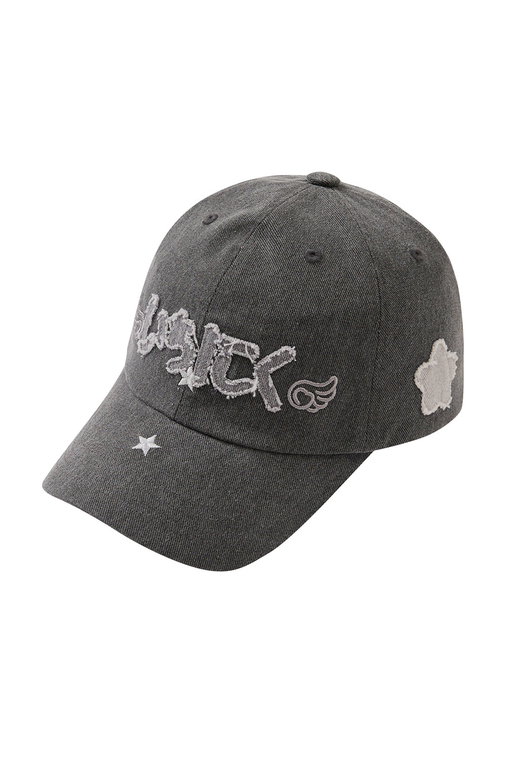 Angel Applique Ball Cap Charcoal