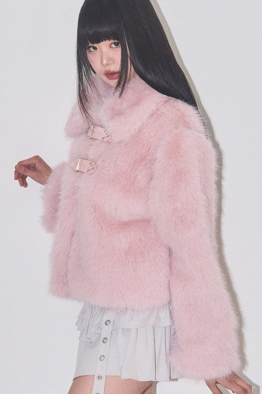 Puppy Short Fur Jacket Pink