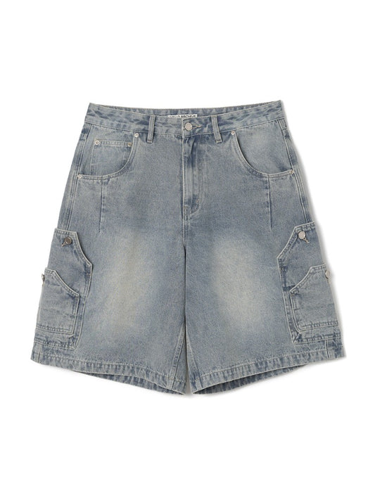 Double Fade Half Denim Pants [Sand Blue]