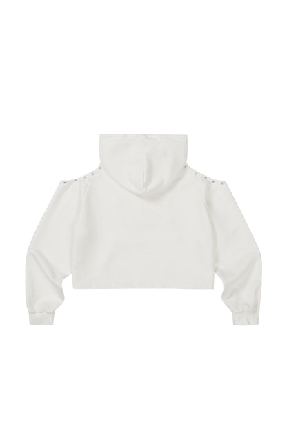 129 Cutout Overfit Hoodie / White