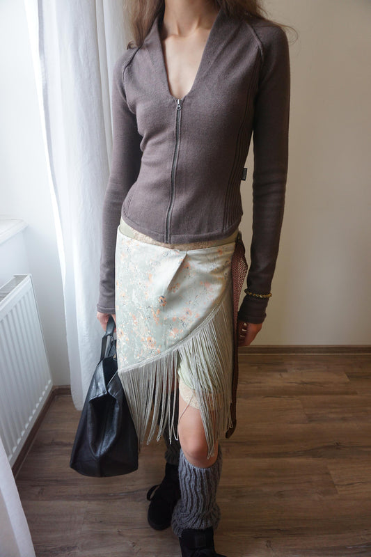 Fringe Scarf Bag Sage