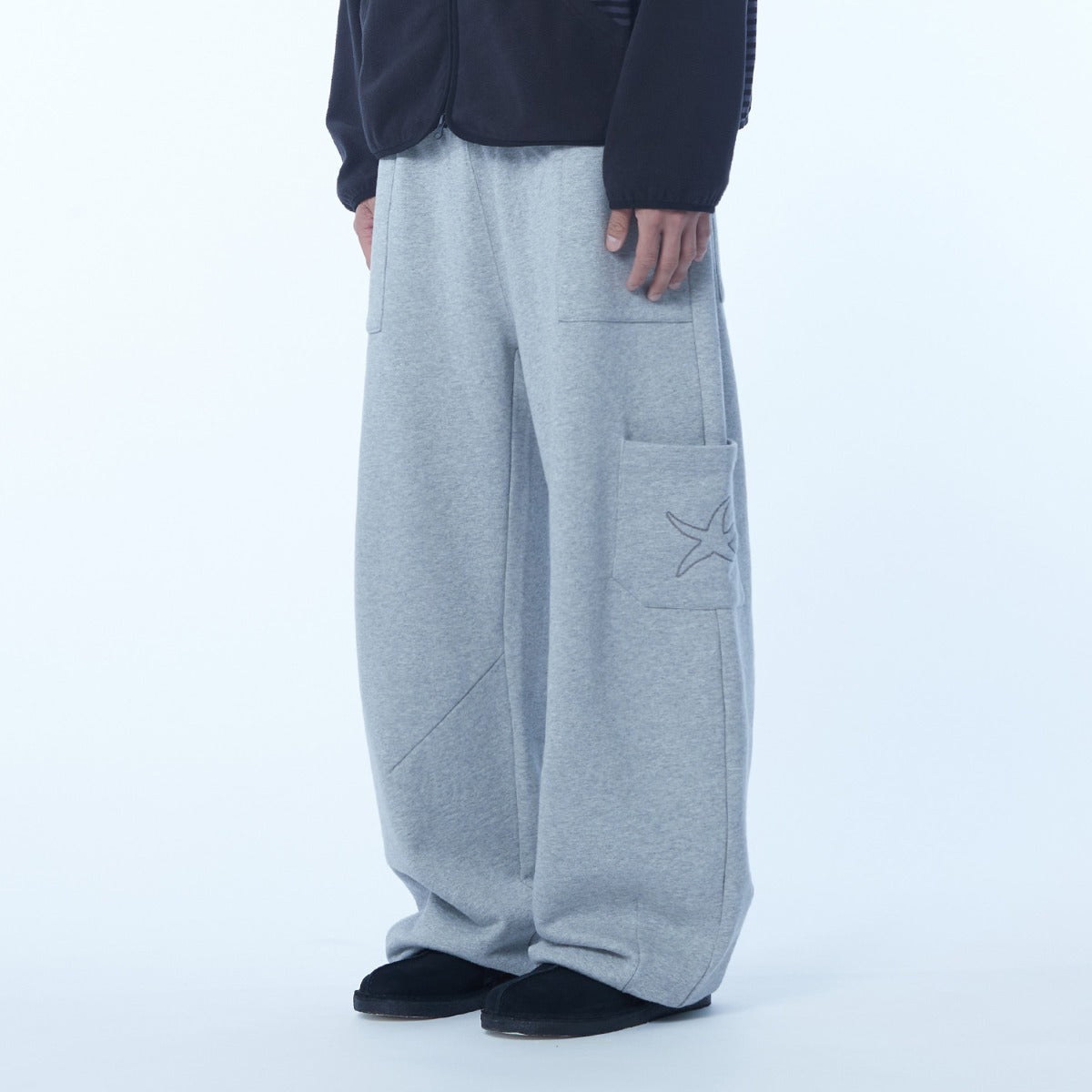 TCM cargo logo sweat pants (melange grey)