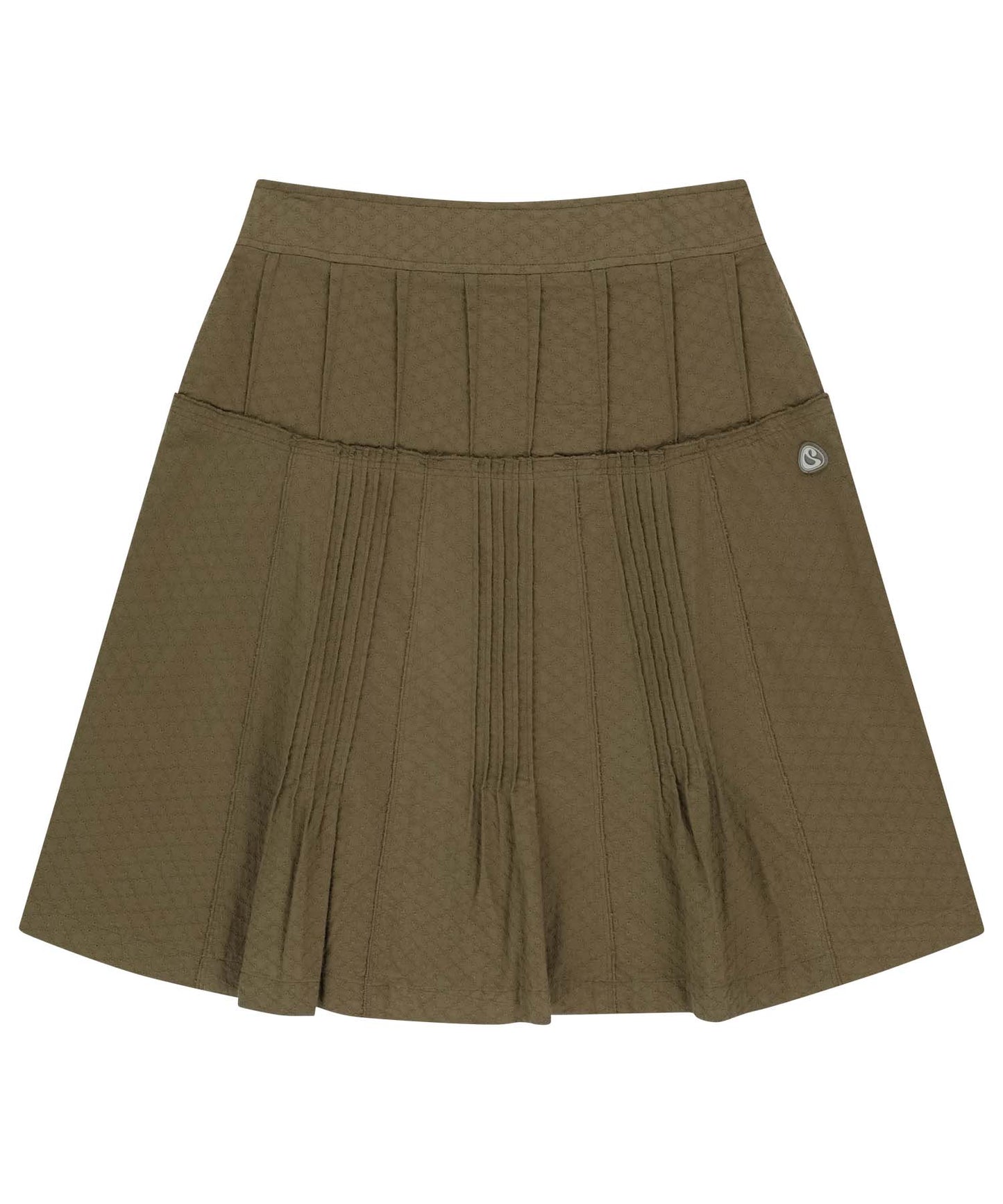 FLOWER PINTUCK SKIRT BROWN 