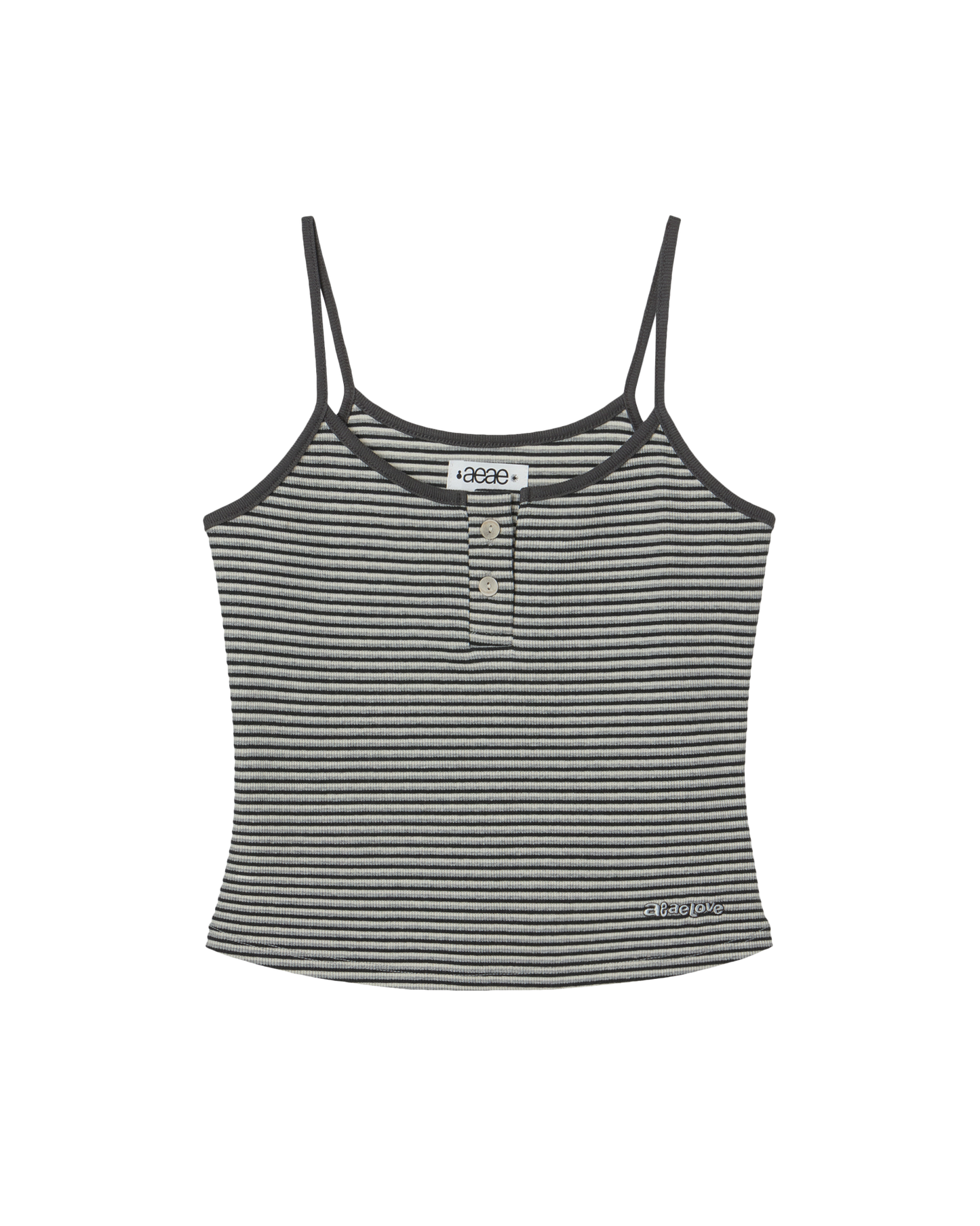 STRIPE BUTTON TANK TOP [CHARCOAL]