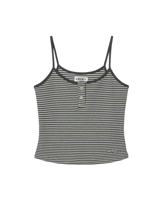 STRIPE BUTTON TANK TOP [CHARCOAL]