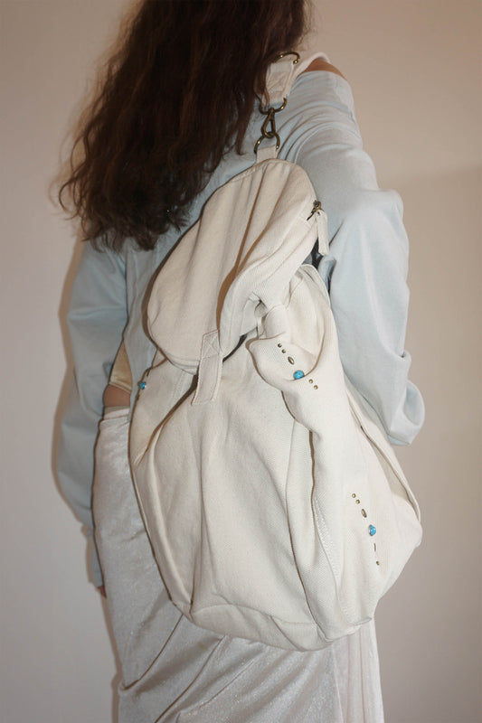 Three-Way Stud Twill Bag Natural