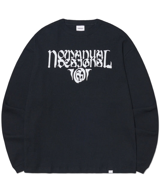 PT WAFFLE LONG SLEEVE TEE - BLACK