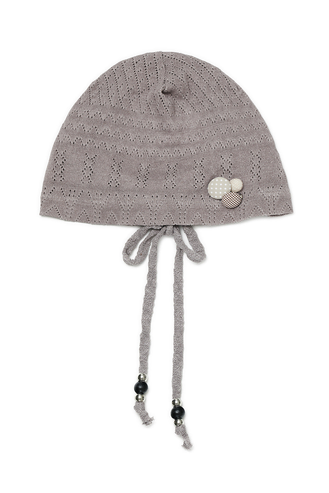 String brooch beanie (Pink)