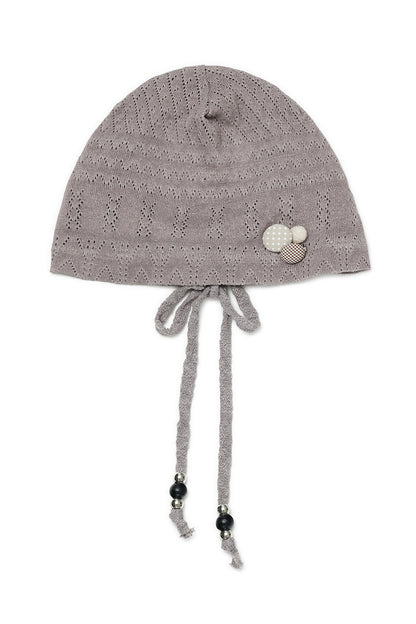 String brooch beanie (Pink)