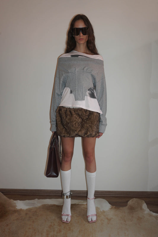 Corset Sweatshirt Melange Gray