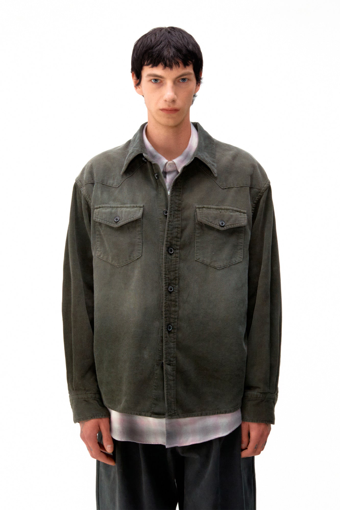 Eco suede oversized shirt / 3 Color