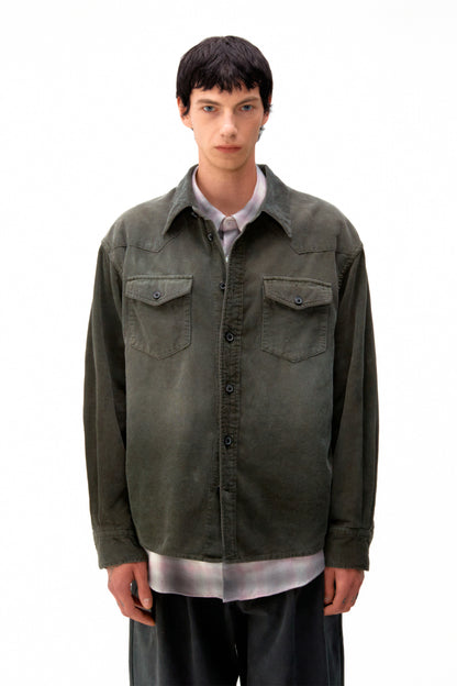 Eco suede oversized shirt / 3 Color