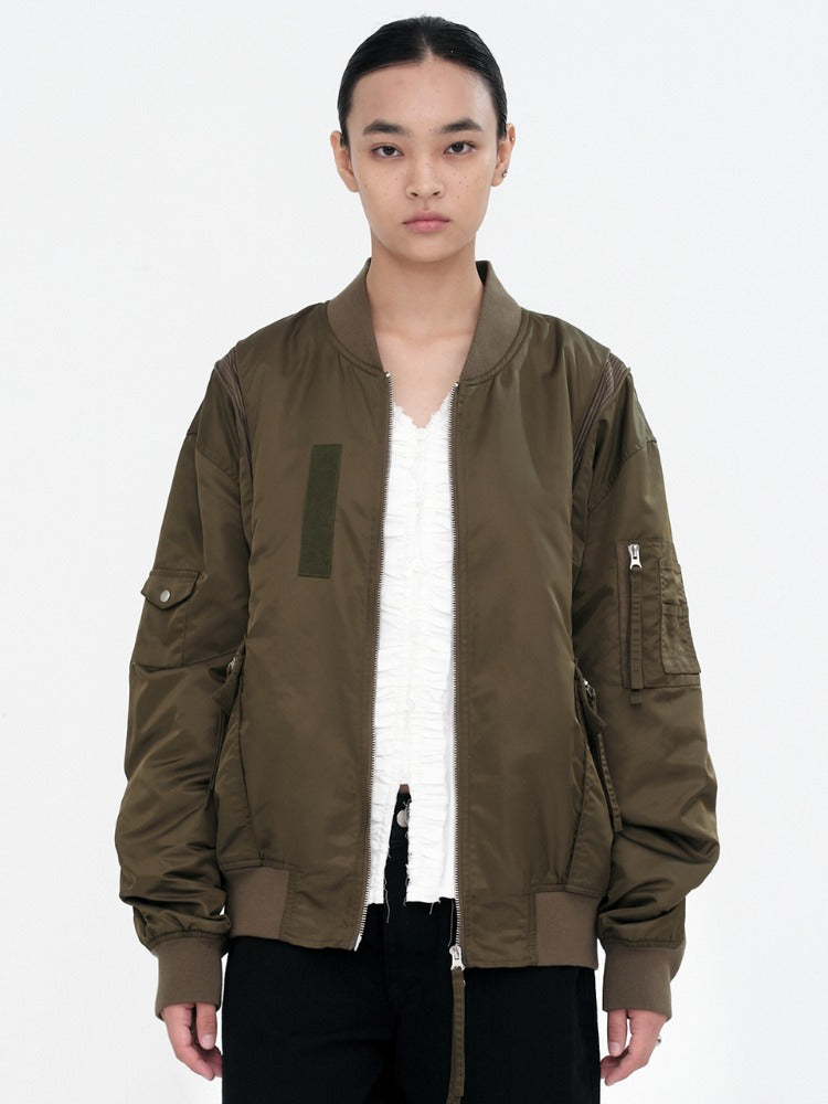 Blended Flight Jacket [Khaki]