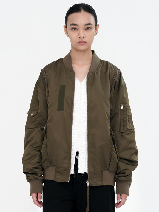 Blended Flight Jacket [Khaki]