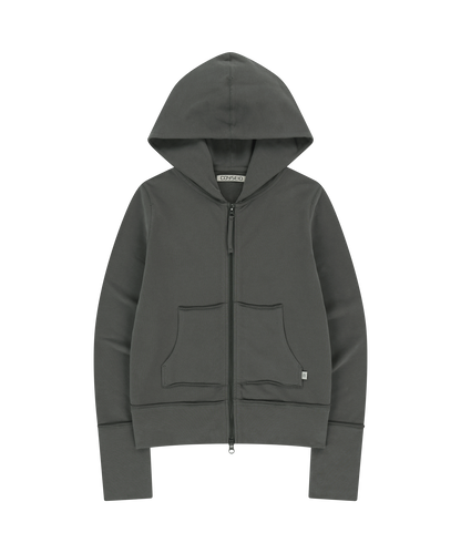 STITCH HOOD ZIP-UP CHARCOAL