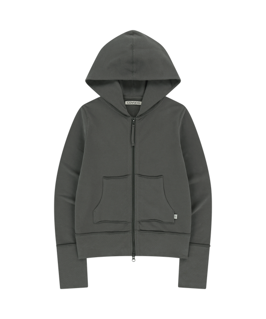 STITCH HOOD ZIP-UP CHARCOAL