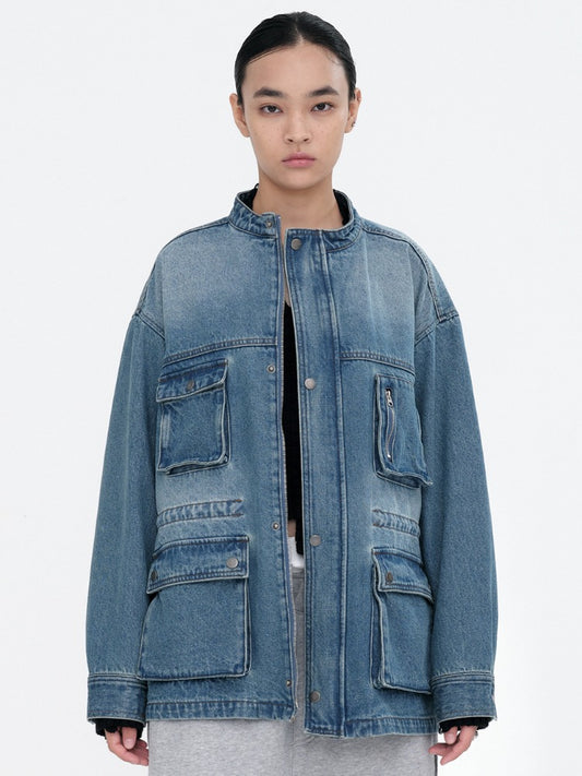 Denim Over Work Jacket [Blue]