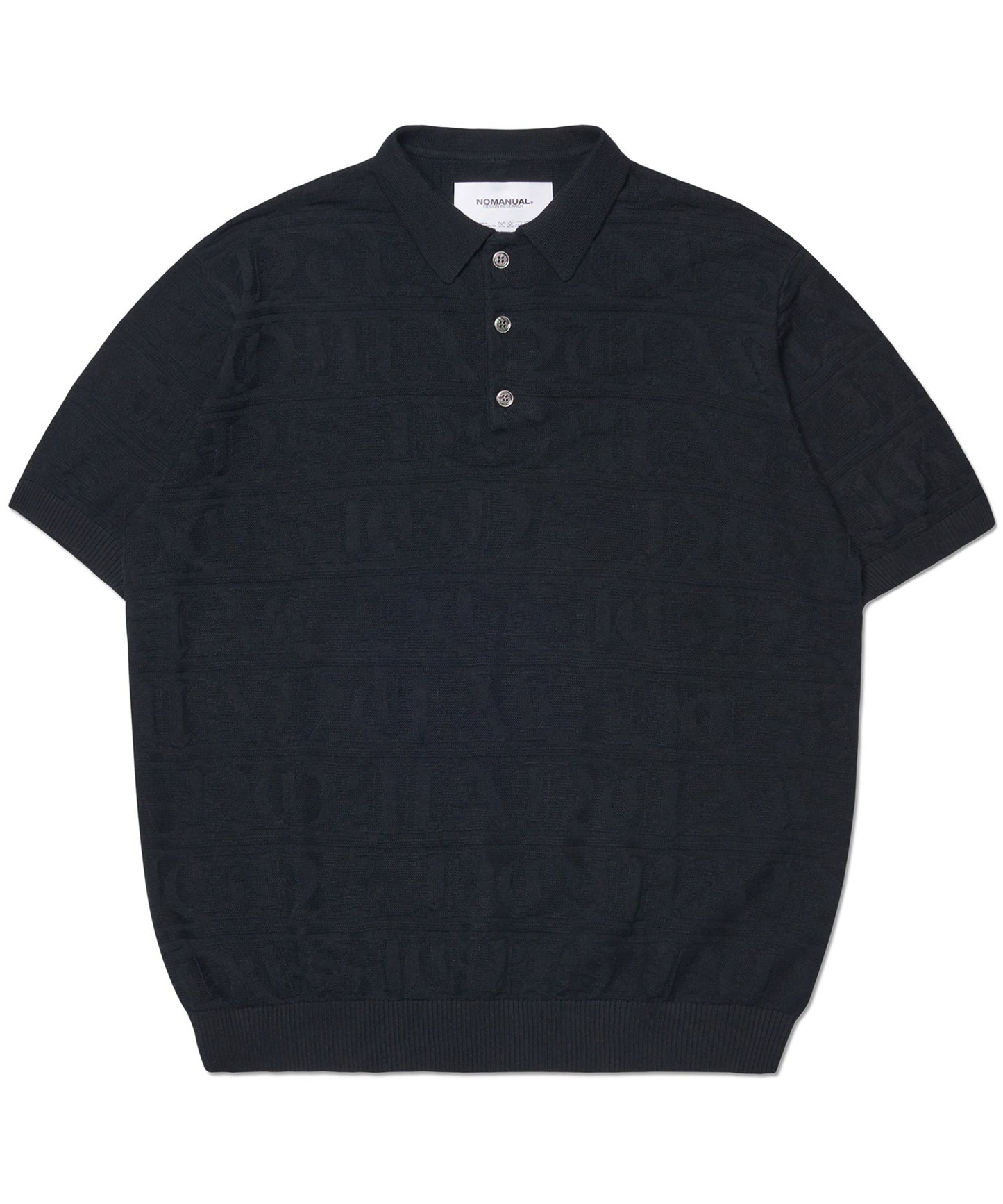 JACQUARD POLO SHIRT - BLACK