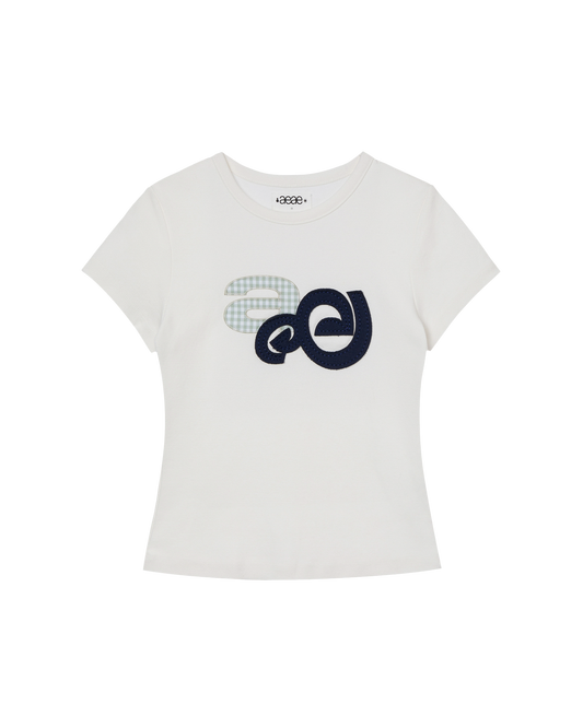 APPLIQUE LOGO TEE [WHITE]