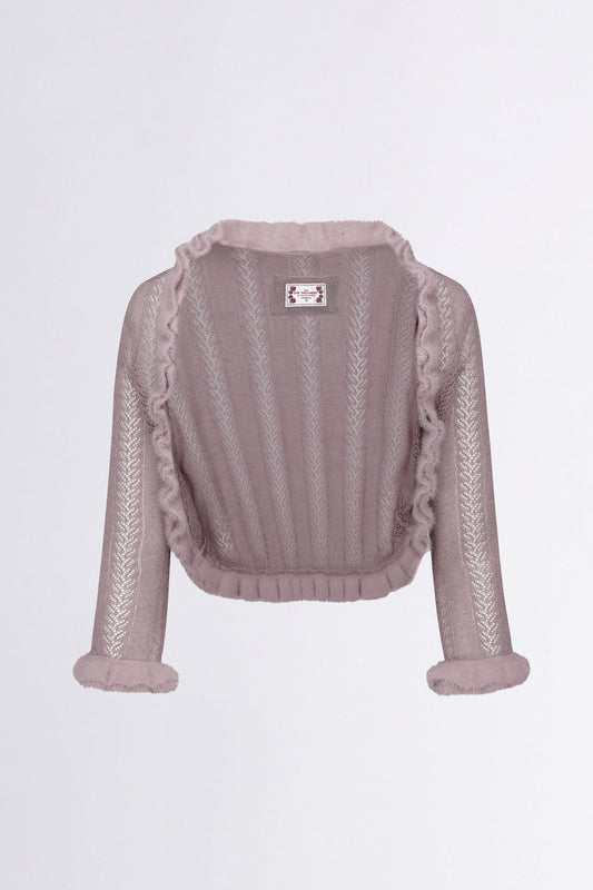 Fur Trimming Glitter Shrug Lavender