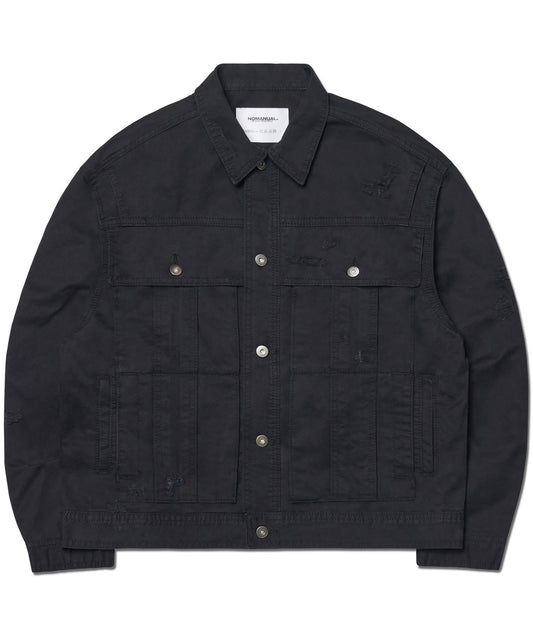 IP DAMAGED JACKET - WASHED BLACK