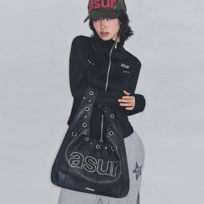 Crash Eyelet Shoulder Bag / Black