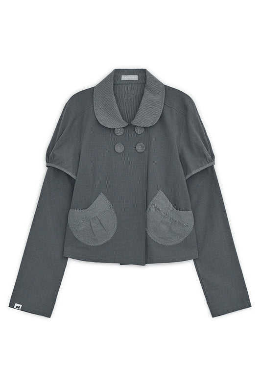 Detachable round jacket (Charcoal)
