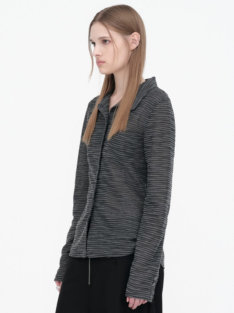 Textured Jersey Shirts [Charcoal]