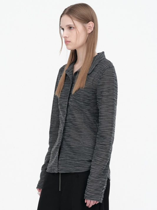 Textured Jersey Shirts [Charcoal]