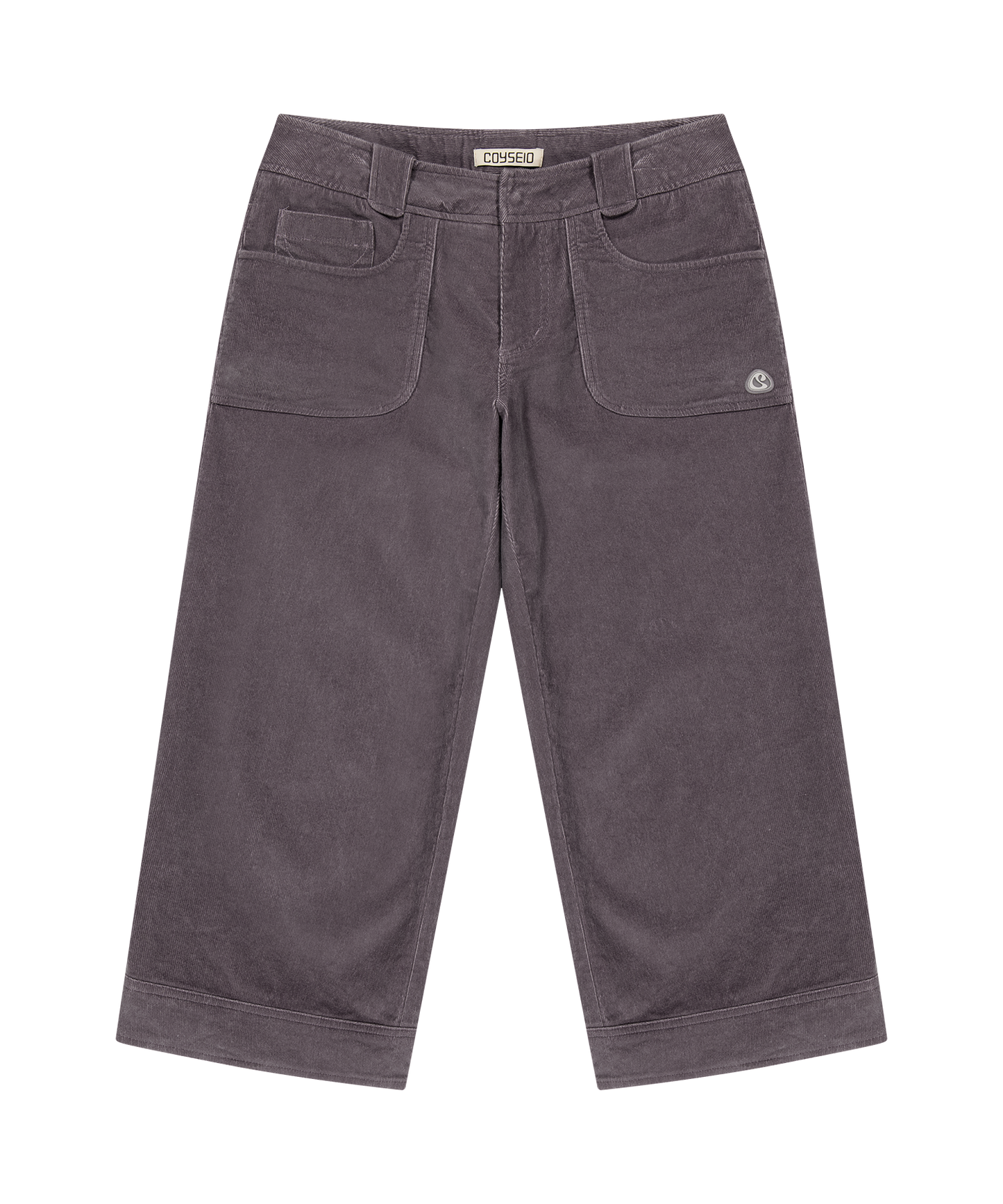 RUSTIC CORDUROY CAPRI PANTS PURPLE GRAY