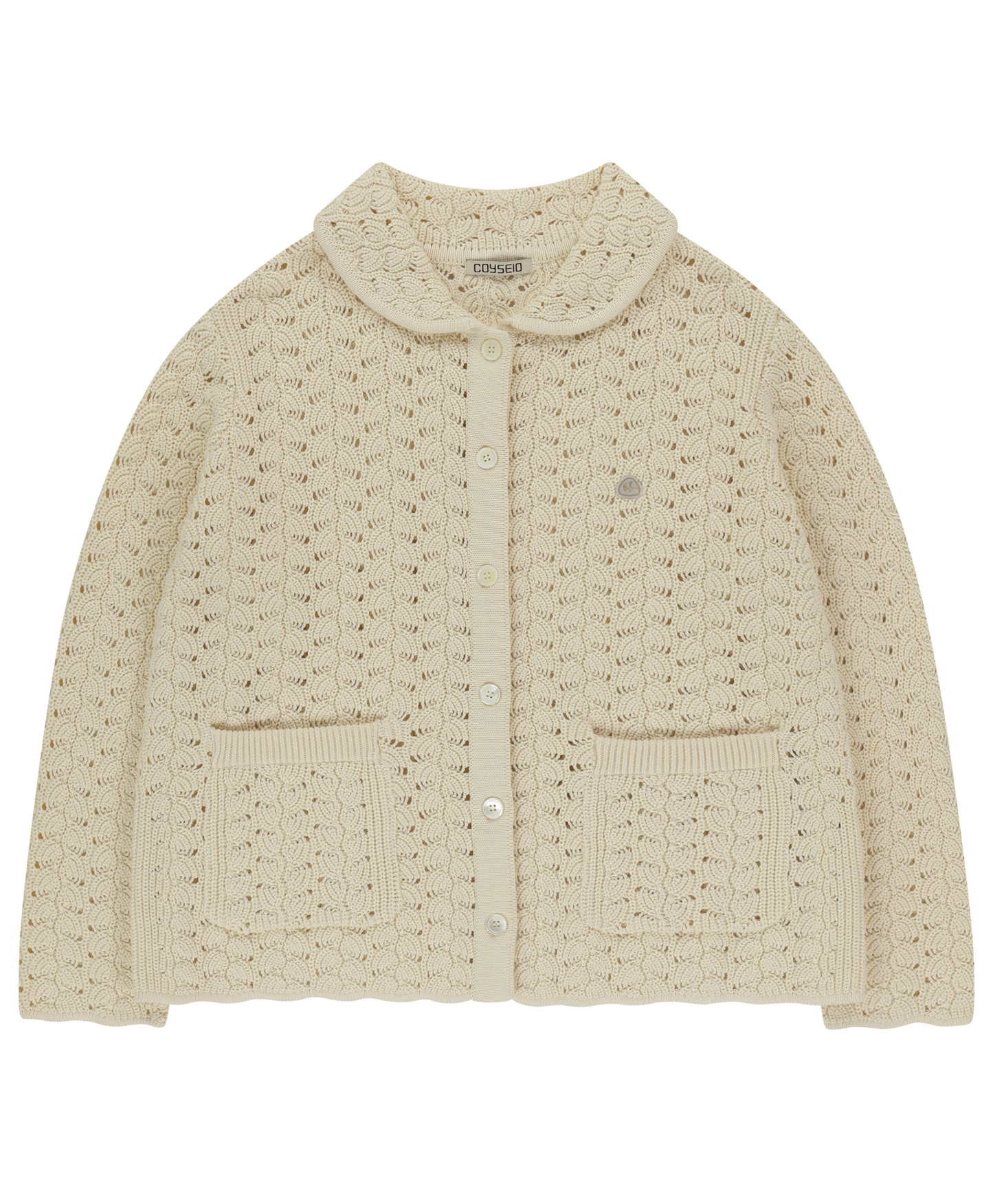 WAVE KNIT CARDIGAN IVORY 