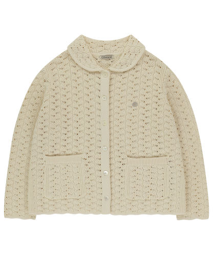 WAVE KNIT CARDIGAN IVORY 