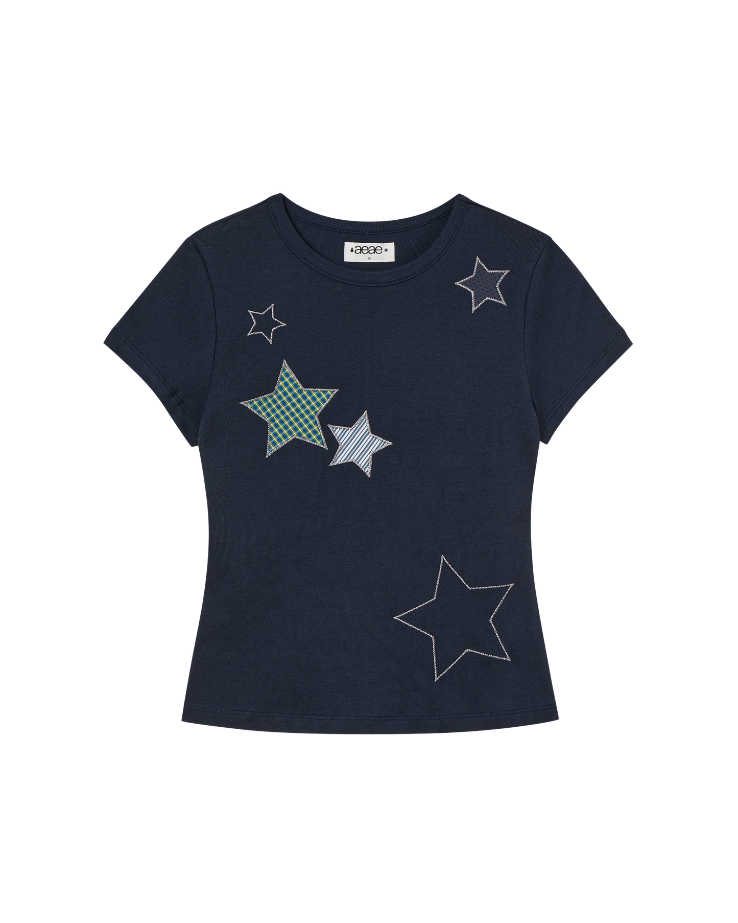 CHECK STAR TEE [NAVY]