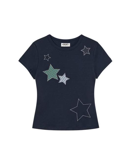 CHECK STAR TEE [NAVY]