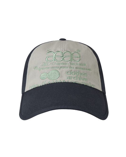 WEB LOGO 5 PANNEL BALL CAP [DARK NAVY/ASH]