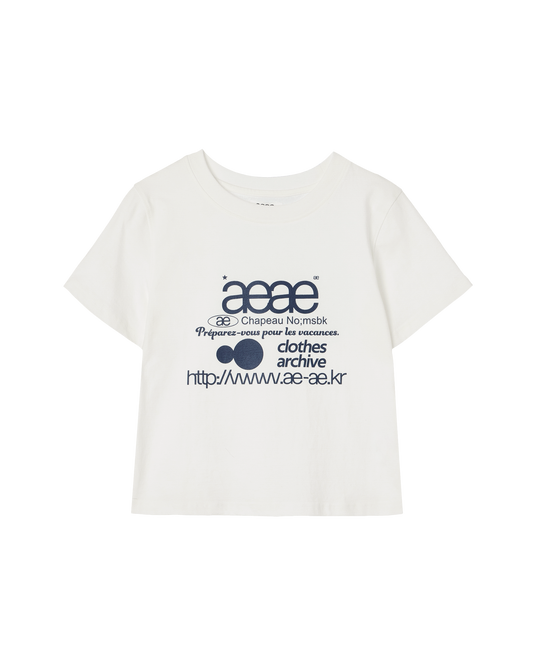 WEB LOGO CROP T-SHIRTS [WHITE/BLUE]