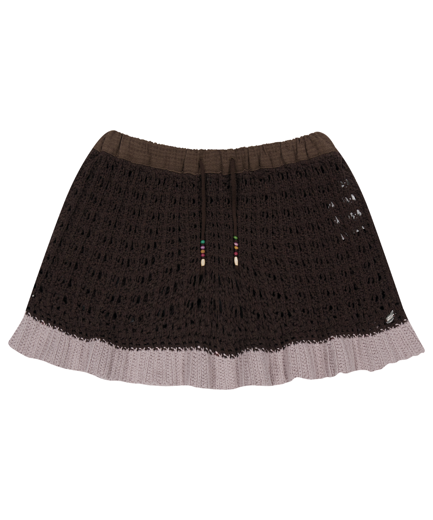 LAYERED KNIT SKIRT BROWN