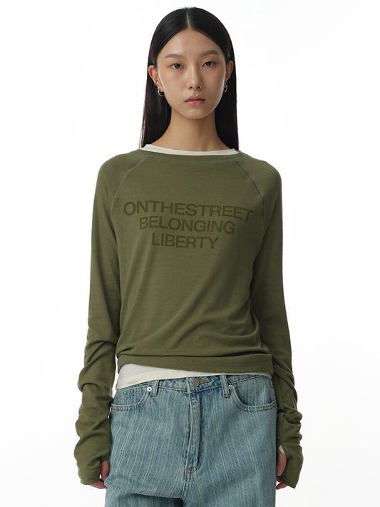 Hole Raglan T-Shirt [Green]
