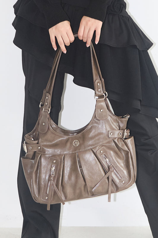 Amber Buckle Shoulder Back / Beige